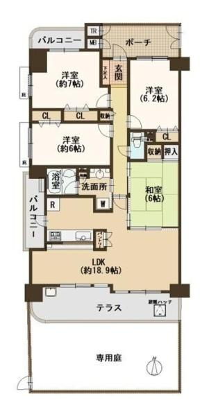 サントル法隆寺弐番館の間取り