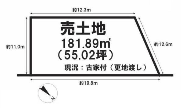 香芝市畑４丁目の売地の土地図