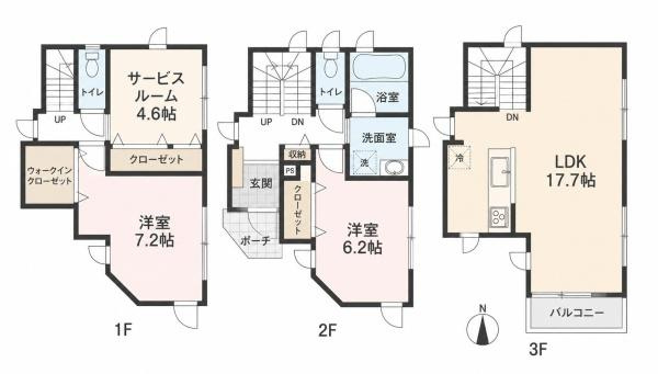 横浜市神奈川区松見町４丁目の新築一戸建の間取り