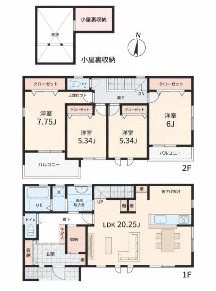 横浜市青葉区藤が丘１丁目の新築一戸建の間取り