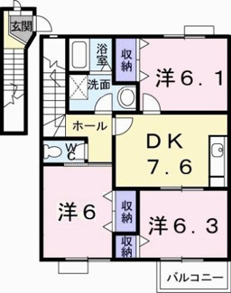 【間取り】 | オーブリー鳴門　Ｂ
