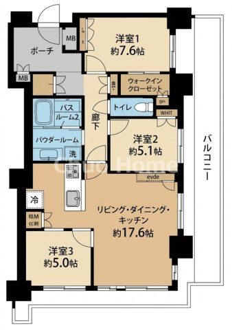 シティタワー金町タワー棟の間取り|35階部分・角部屋住戸！眺望良好