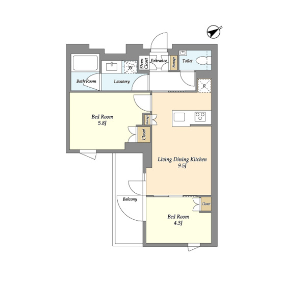 【間取り】 | Lumina　Court　Takaido
