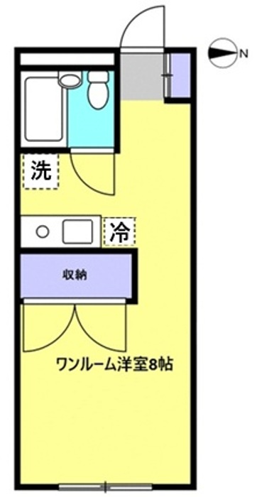 キッチンまで入れて８帖の間取りです♪