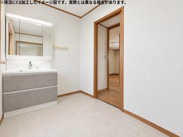 木上　戸建ての独立洗面台|AIによるリフォームイメージです。※画像はイメージであり、実際の施工内容や仕上がりを保証するものではありません。