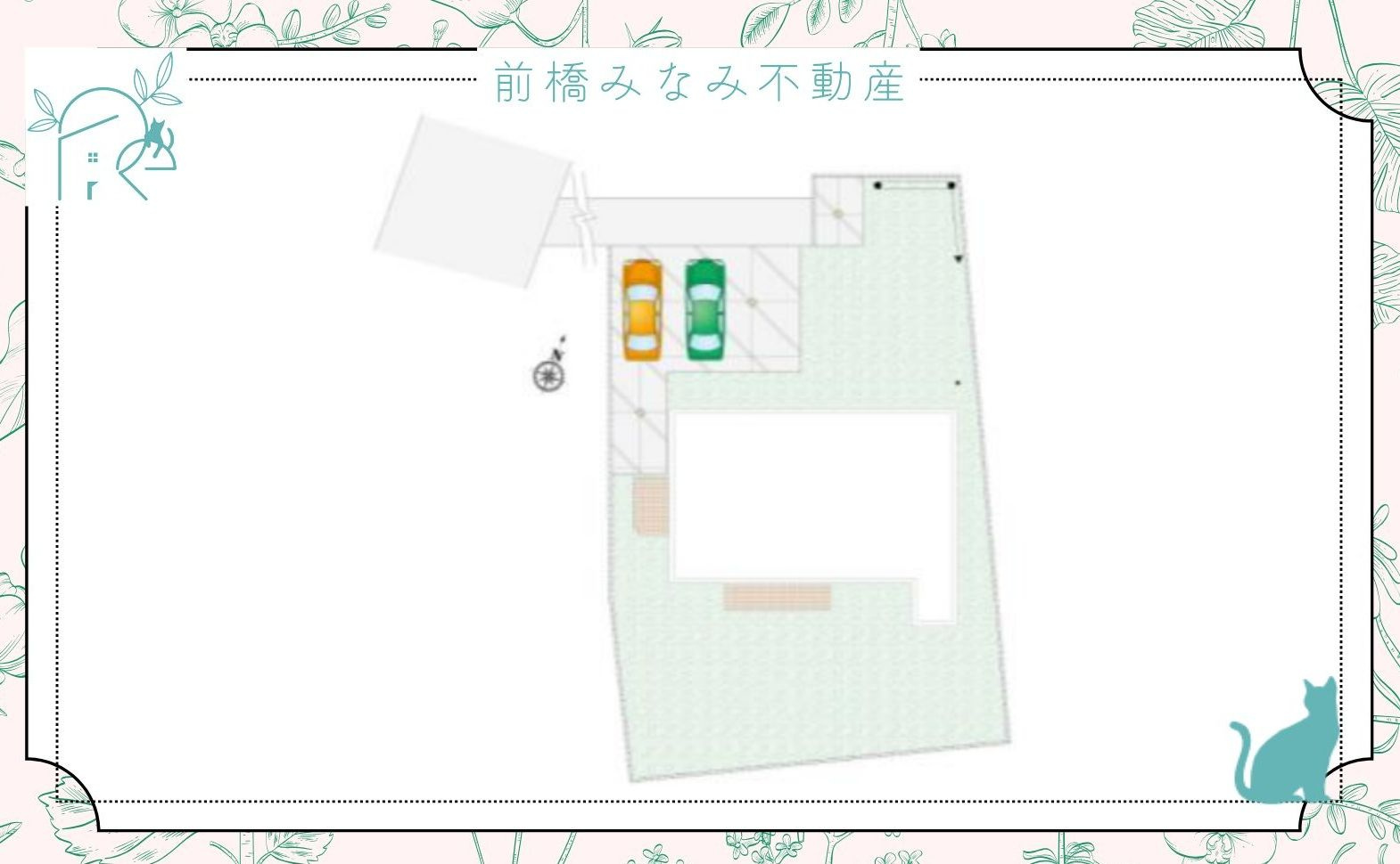 【新築平屋】前橋市西片貝町3丁目　２号棟(全２棟)　新築建売分譲の区画図