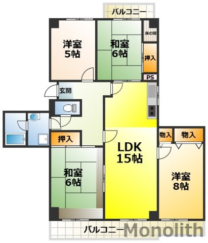 光明池駅前３号棟の間取り