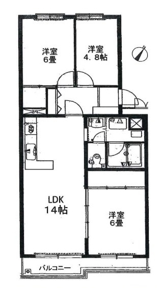 若葉グリーンハイツD号棟の間取り