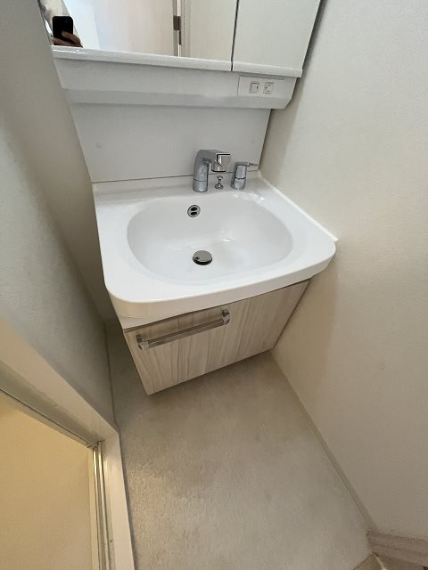 大阪市西淀川区野里２丁目の賃貸マンションの洗面所|スペースが確保できる洗面所です