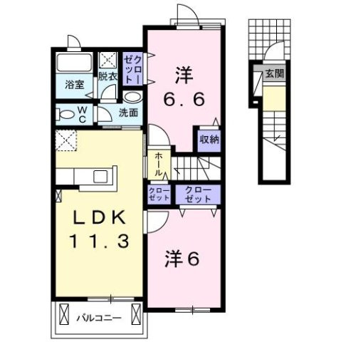 【間取り】 | プリムローズ二色Ⅱ