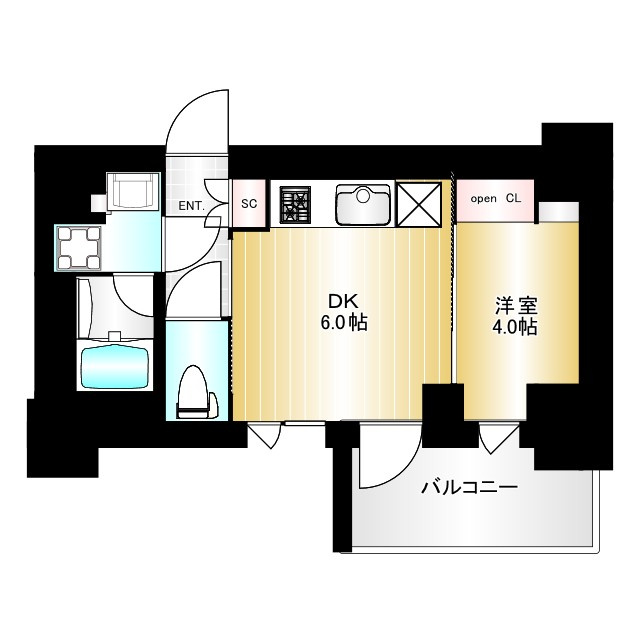 川崎市中原区新丸子東２丁目の賃貸マンションの間取り