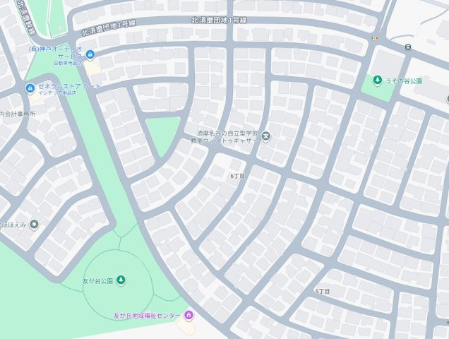神戸市須磨区友が丘　新築一戸建ての地図