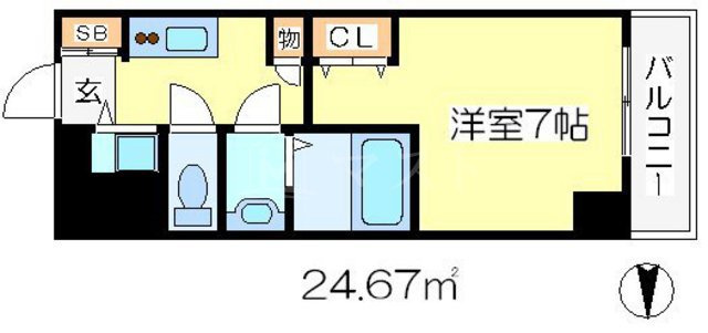 エスリード大手前の間取り