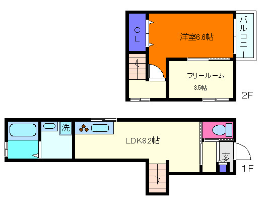 大内通4丁目貸家の間取り