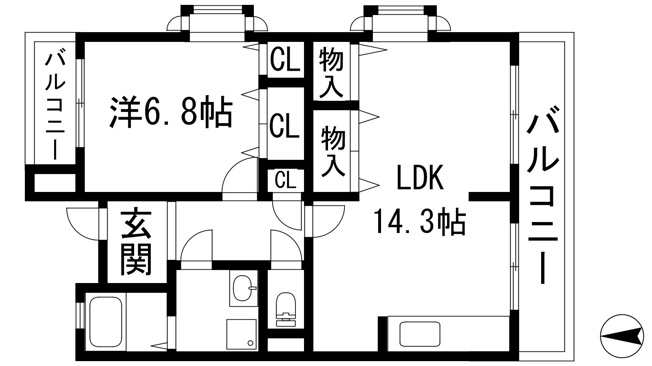 【間取り】 | アルビス五月ヶ丘106号棟