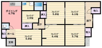 【間取り】 | 春日荘 | 広い空間です。