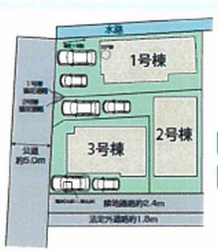 【仲介手数料０円】伊勢原市下落合　新築一戸建て　全３棟の区画図|伊勢原市下落合　新築一戸建て　全３棟