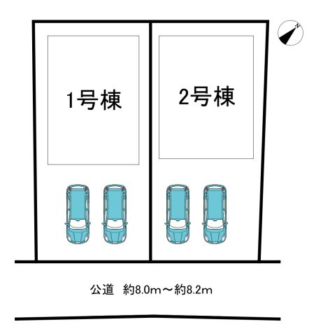 知多市八幡字曽山　全2棟　2号棟の区画図|全2区画分譲地♪