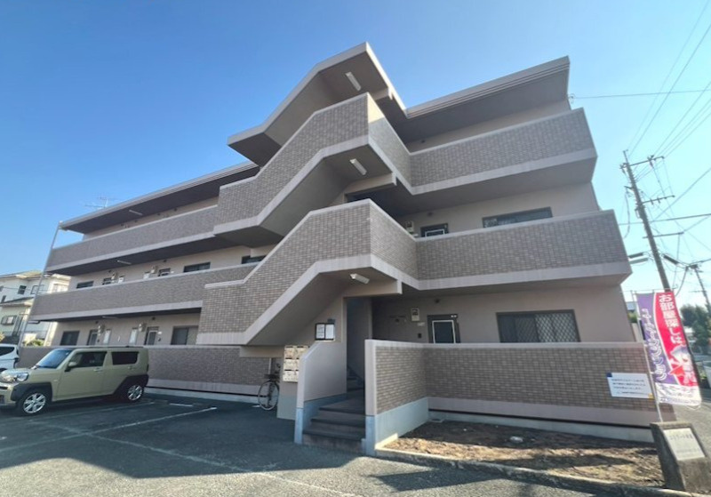 熊本市北区清水新地１丁目の賃貸マンションの外観|外はこのようになっています