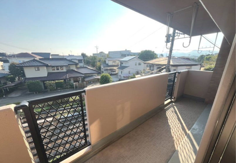 熊本市北区清水新地１丁目の賃貸マンションのバルコニー|陽当たり良好なバルコニーです