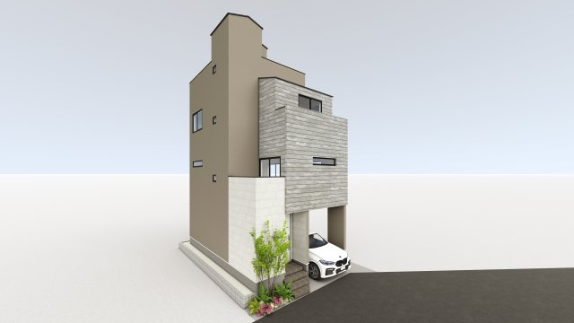 【外観パース】 | ３線３駅利用の利便性と歴史息づく文教の地『本駒込３丁目』 | 建物プラン例建物価格3210万円　建物面積114.10㎡