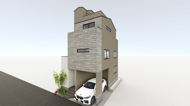 【外観パース】 | ３線３駅利用の利便性と歴史息づく文教の地『本駒込３丁目』 | 建物プラン例建物価格3210万円　建物面積114.10㎡
