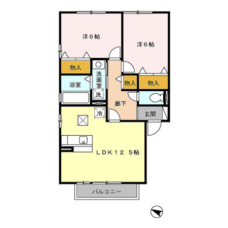 リビングタウン南仙北Aの間取り