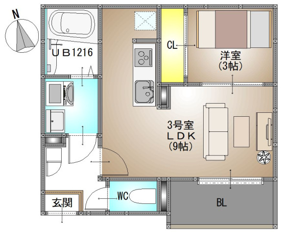 仮称)REGALEST 富田3の間取り