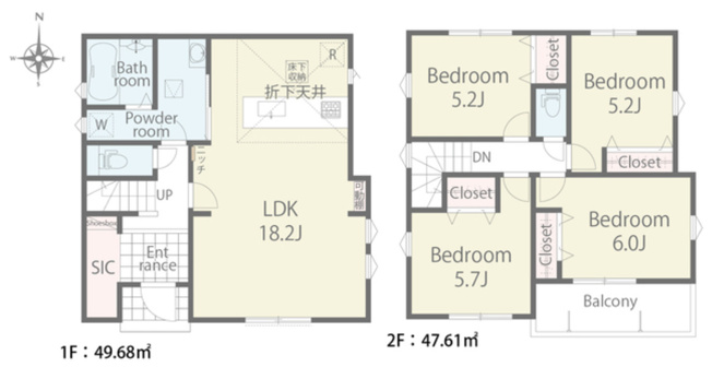 【間取り】 | 厚木市妻田西１丁目　全４棟　新築住宅