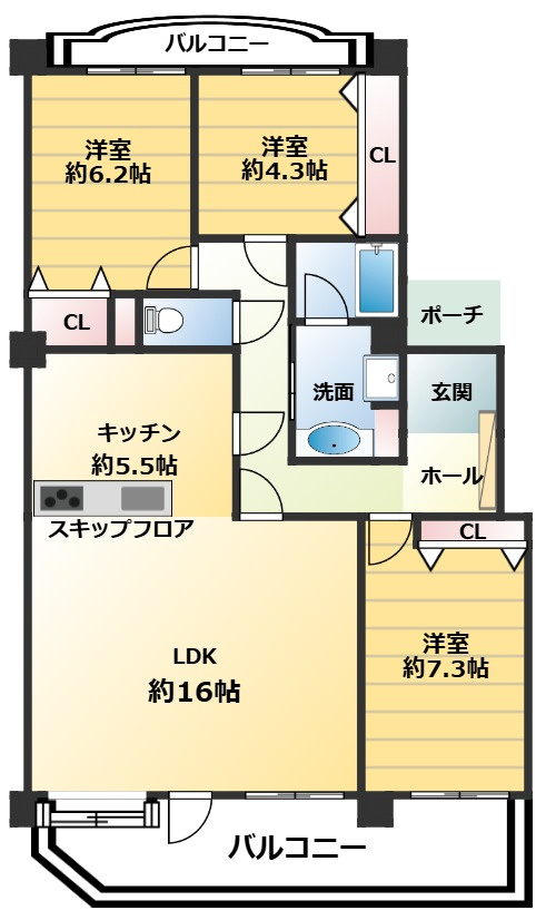 小田急サンハイツ2号棟3階