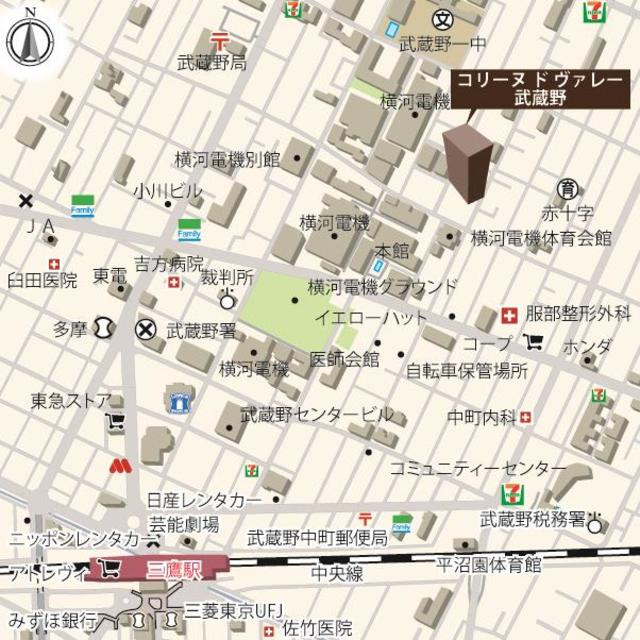 コリーヌ　ド　ヴァレー武蔵野の地図