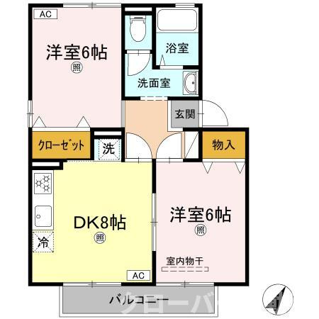 サニーハイム A棟の間取り