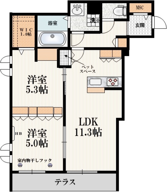 Ｍａｉｓｏｎ　ＥＩＳＨＯの間取り|★開放感のある綺麗な間取り★
