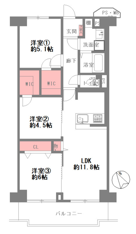 メゾンドール緑橋の間取り