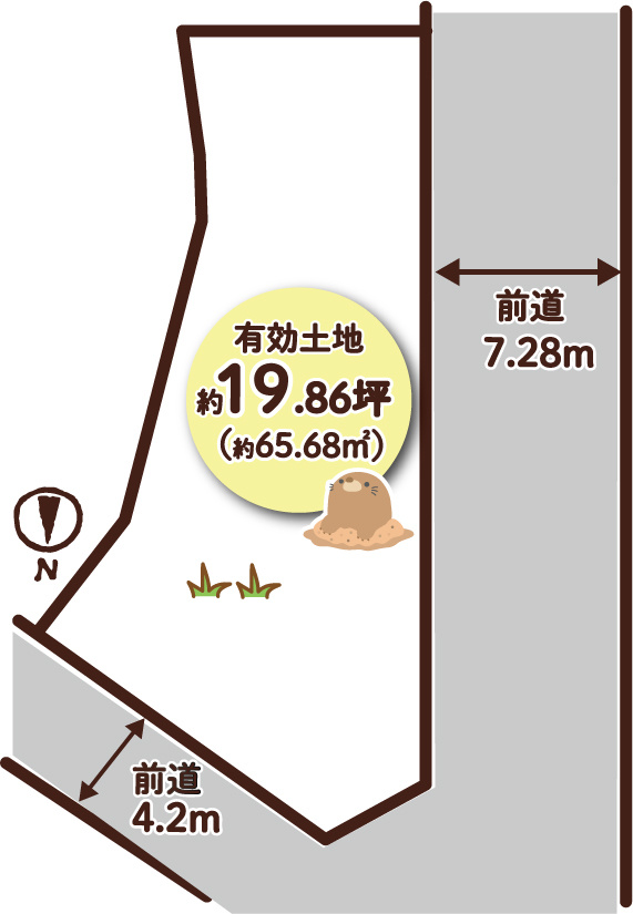 西京極徳大寺団子田町　建築条件付土地の区画図