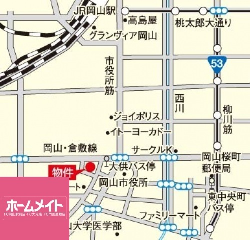 サーパスシティ大供の地図