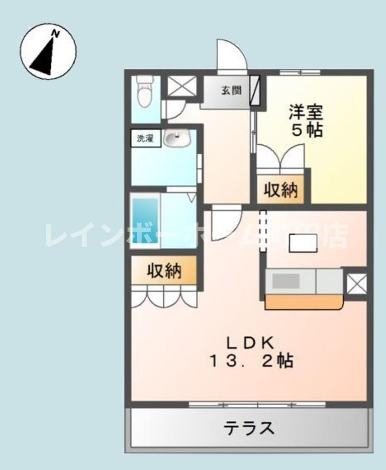 アールワン※初期費用分割あと払いサービス利用可能物件の間取り