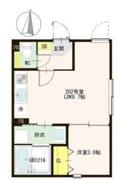 江戸川区東小岩６丁目のアパートの間取り
