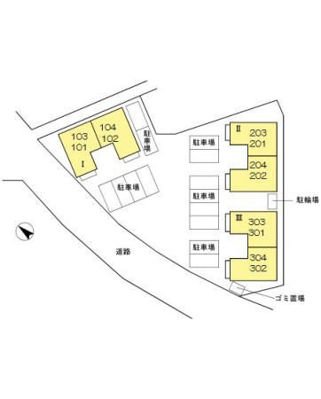 アールエムハイツ　Ⅲの区画図