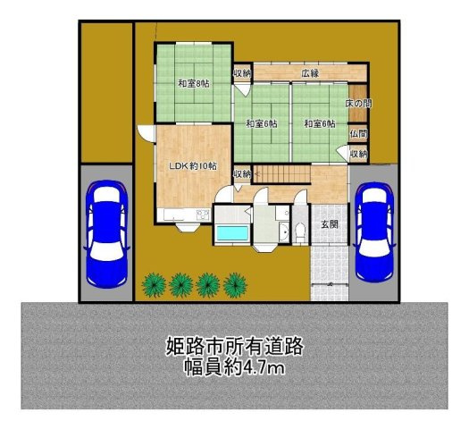 姫路市飾磨区西浜町3丁目　中古戸建の区画図