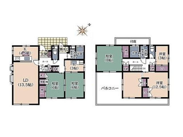 【間取り】 | 三芳町藤久保　中古一戸建住宅　（ふじみ野店） | 建物約43坪超のゆとりある間取り。二世帯住宅としても活用できる広さです。
