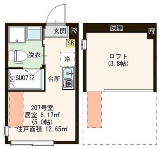 練馬区上石神井２丁目のアパートの間取り