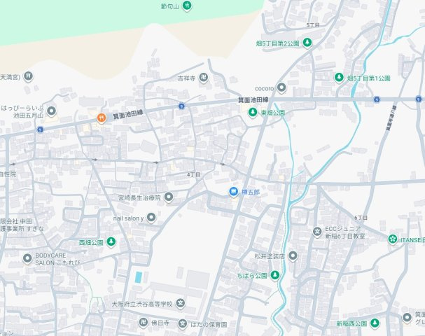 池田市畑　第8期　新築一戸建ての地図