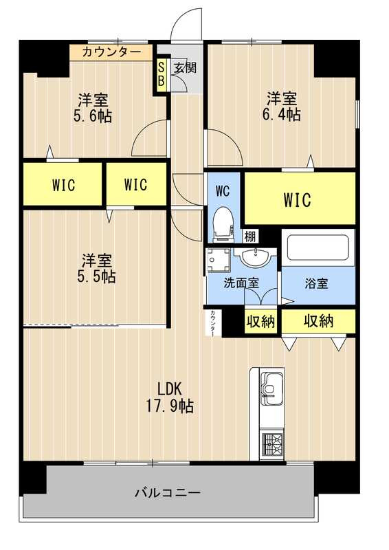 菊池郡菊陽町大字津久礼の賃貸マンションの間取り