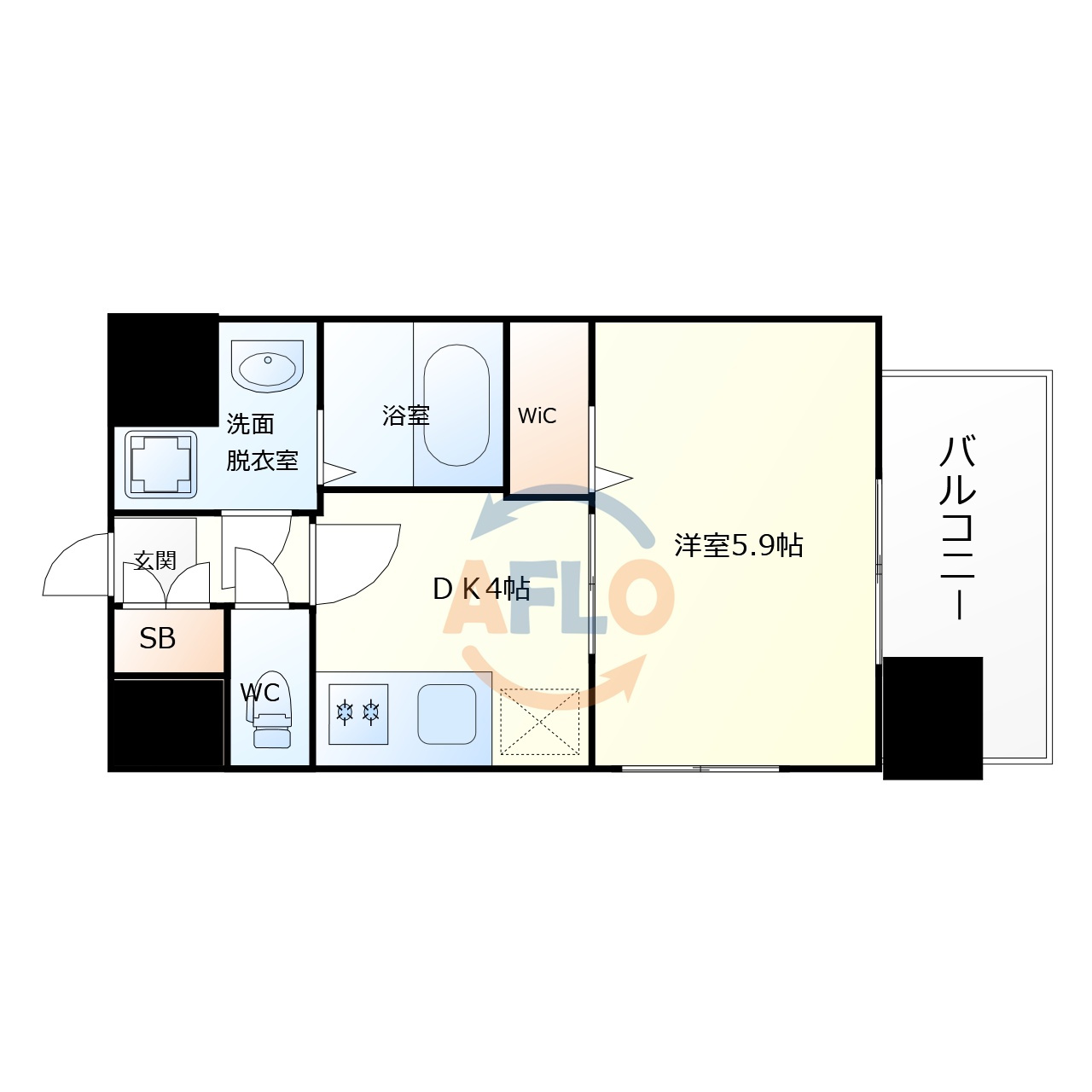 レジュールアッシュ緑橋駅前の間取り