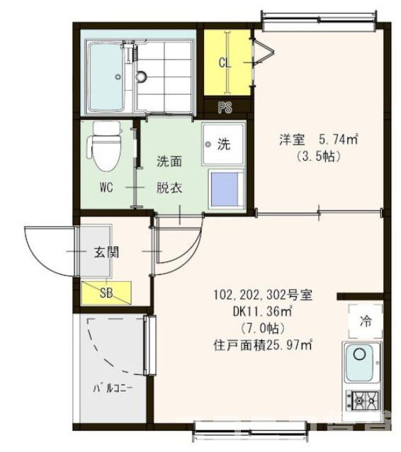 足立区西竹の塚１丁目のアパートの間取り