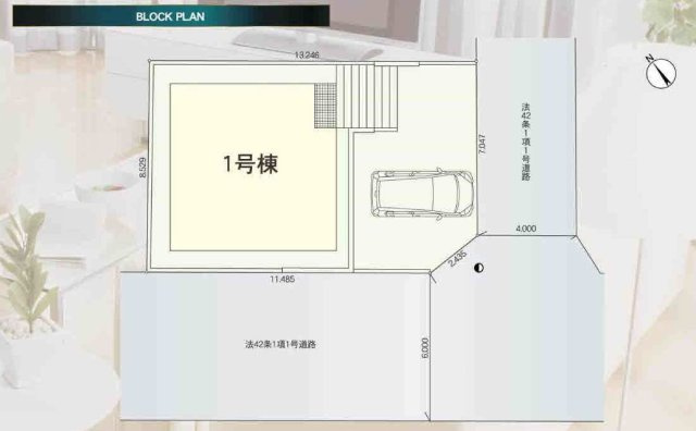 【横浜市保土ケ谷区法泉3丁目6-8新築戸建て】★仲介手数料無料★（初音が丘小学校・橘中学校）の区画図