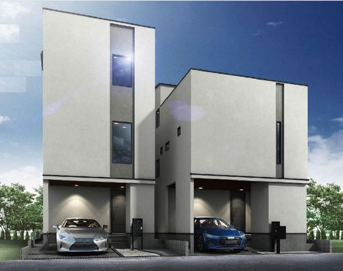 【仲介手数料０円】茅ヶ崎市東海岸北Ⅱ　新築一戸建て　全2棟の外観パース|茅ヶ崎市東海岸北Ⅱ　新築一戸建て　全2棟