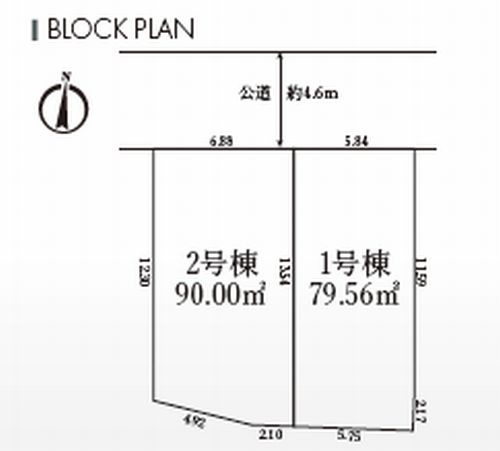 【仲介手数料０円】茅ヶ崎市東海岸北Ⅱ　新築一戸建て　全2棟の区画図|茅ヶ崎市東海岸北Ⅱ　新築一戸建て　全2棟