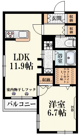 Ｂａｕｍの間取り|★収納豊富♪南西角部屋２面採光★